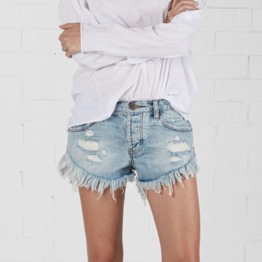 NWT One Teaspoon Blue Hart Outlaw Shorts